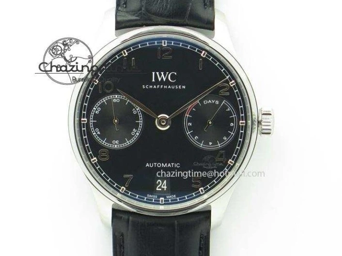 MIROTIME 0412 Practical Portuguese Real PR IW500109 ZF 1:1 Best Edition Black Dial On Black Leather Strap A52010 V 7308